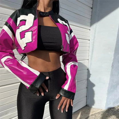 chaqueta corto para mujer, ropa nueva, moda con estampado de letras