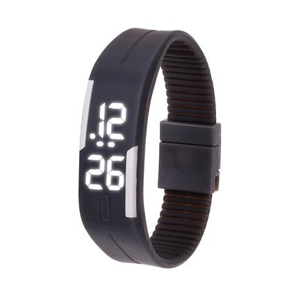 Relojes deportivos digitales para adultos y niños , reloj de pulsera con correa de silicona y pantalla LED