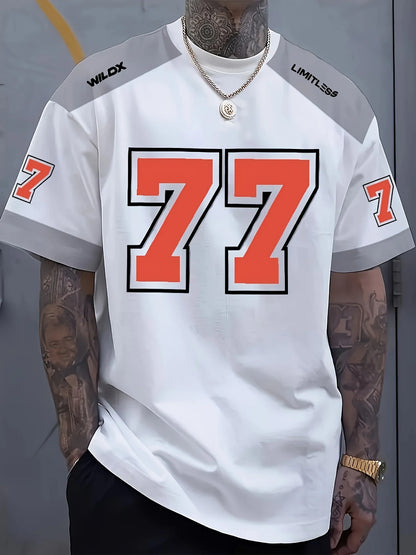 Camiseta Deportiva Casual Ligera y Transpirable con Estampado Digital para Hombre, Verano 2026