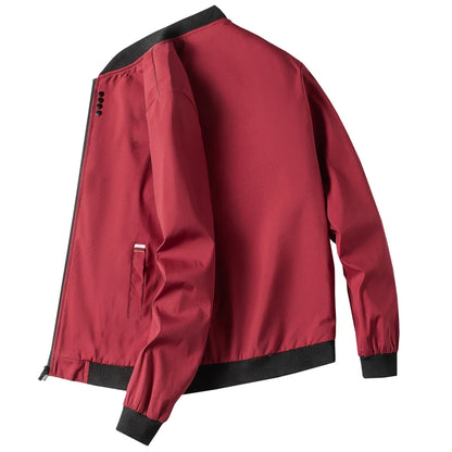 Chaqueta  para hombre de manga larga, chaqueta de ciclismo a prueba de viento, chaqueta informal con cremallera sólida, otoño