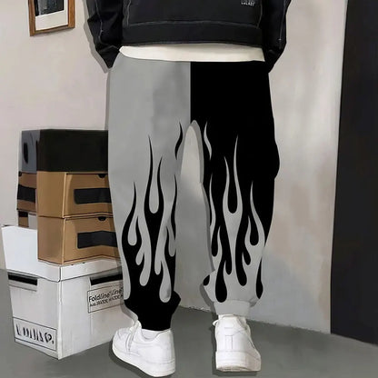 Pantalones deportivos al aire libre para hombre, pantalones de chándal con estampado de grafiti a la moda