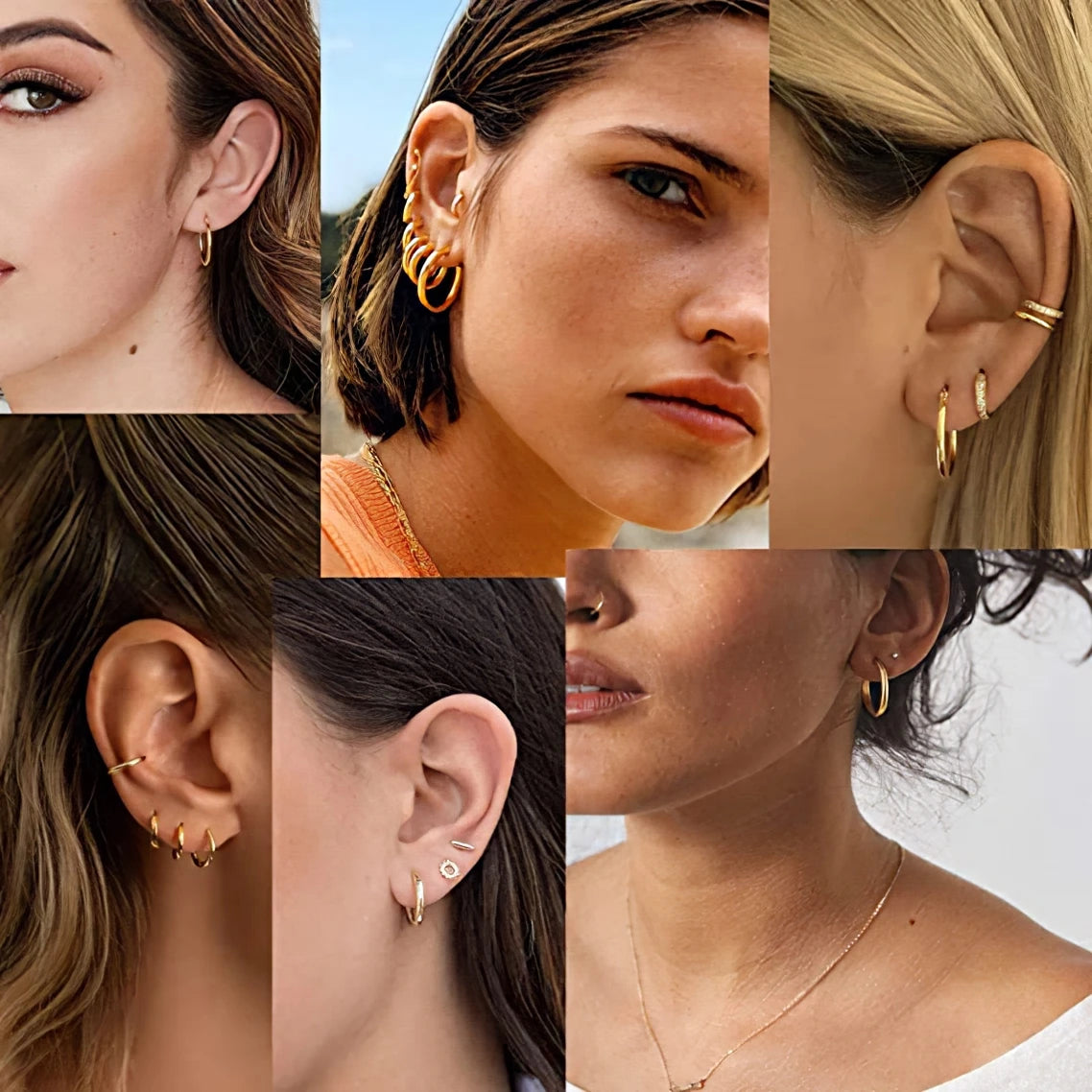 1 paire de boucles d'oreilles créoles en acier inoxydable pour femmes et hommes, petites boucles d'oreilles couleur or pour filles, bijoux pour femmes, boucles d'oreilles pour piercing au cartilage