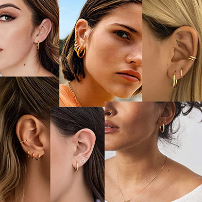 1 paire de boucles d'oreilles créoles en acier inoxydable pour femmes et hommes, petites boucles d'oreilles couleur or pour filles, bijoux pour femmes, boucles d'oreilles pour piercing au cartilage