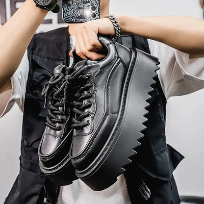 Zapatos casuales de moda con tacón grueso y aumento de altura para hombres