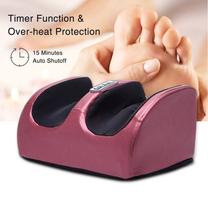 Electric foot massager heat therapy hot compress shiatsu kneading roller muscle relaxation pain relief foot spa machine