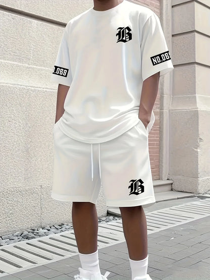nuevo conjunto de hombre con estampado de letras camiseta casual de moda pantalones cortos de manga corta ropa deportiva ropa casual de uso diario para hombres y mujeres
