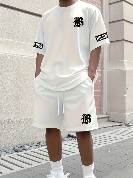 nuevo conjunto de hombre con estampado de letras camiseta casual de moda pantalones cortos de manga corta ropa deportiva ropa casual de uso diario para hombres y mujeres