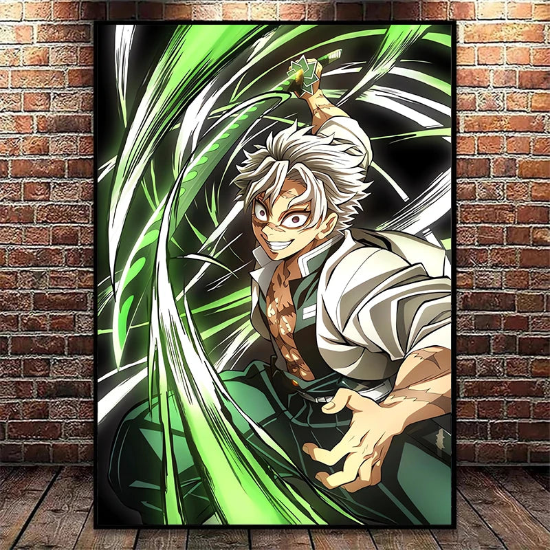 impresiones de decoración del hogar de Nezuko y Tanjiro, pintura en lienzo para sala de estar y dormitorio, regalos Murales