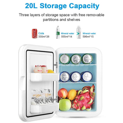 6L Car Refrigerator DC 12V 220V AC Electric Portable Beauty Cooler Warmer Mini Car Fridge Ice Box for Home Camping Travel 