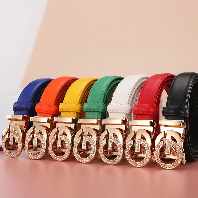 Cinturón de mujer a la moda, nuevo estilo de red, hebilla automática