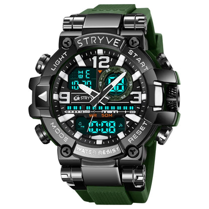 Relojes, reloj de moda para hombre, reloj resistente al agua hasta 5atm para hombre, correa de silicona con movimiento Digital-analógico de alta calidad