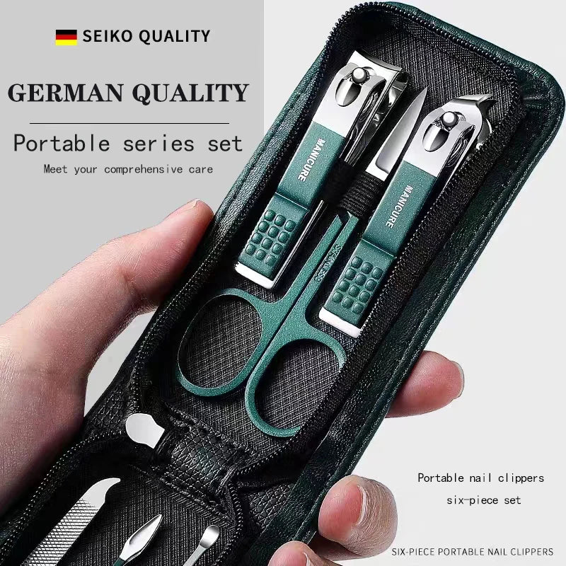 Ensemble de ciseaux à ongles haut de gamme pour la maison, coupe-ongles spéciaux pour hommes et femmes, outils de beauté de manucure, 6 pièces, portable pour la maison