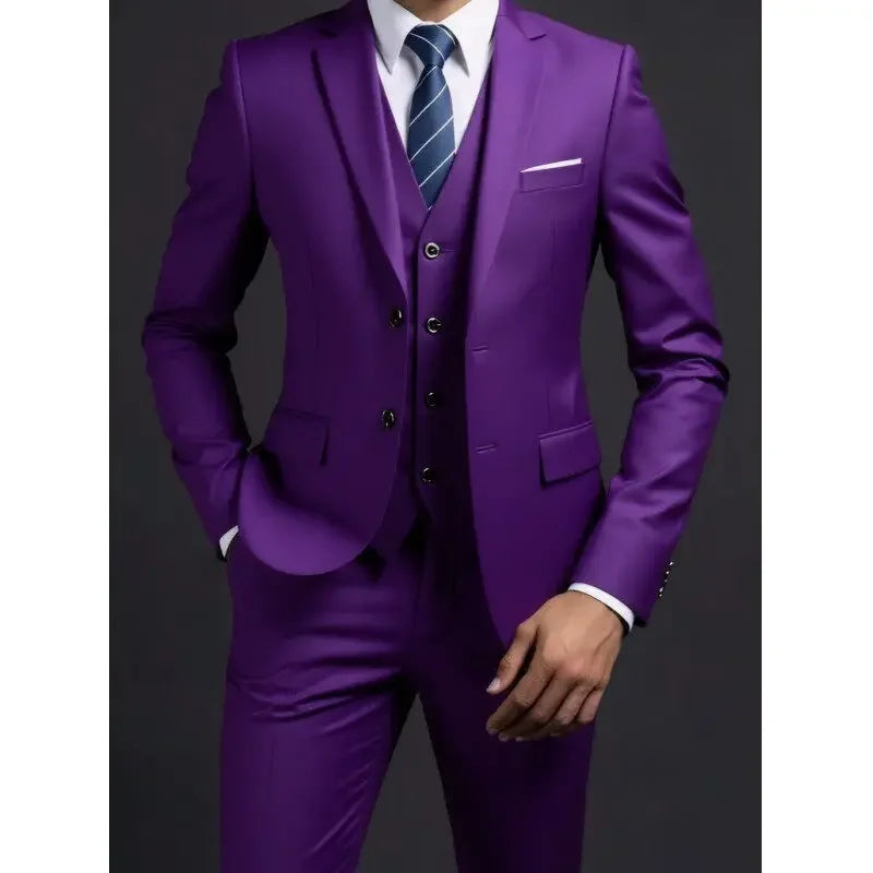 traje de boda informal de estilo británico de negocios de caballero a la moda para presentador de banquete de color sólido