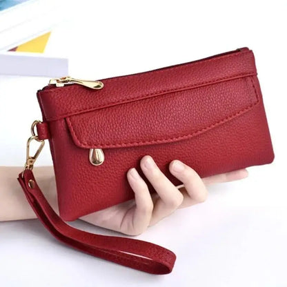Nuevas carteras de PU para mujer, monederos de moda con cremallera larga, monedero para mujer