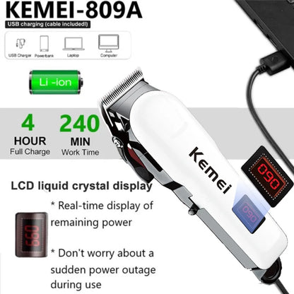 Tondeuse à cheveux électrique pour hommes, tondeuse à cheveux sans fil, machine de coupe de cheveux rechargeable pour barbier 809A