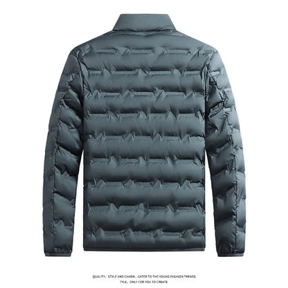 Chaqueta de invierno informal cálida para hombre, chaqueta de senderismo para exteriores, ropa de abrigo a prueba de viento, abrigos gruesos de Color sólido para hombre, abrigos de moda con cuello levantado