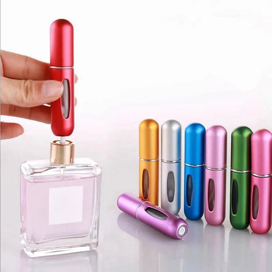 Botella de perfume recargable de 5 ml, portátil, mini, bomba de aroma, envases cosméticos vacíos, atomizador para viaje