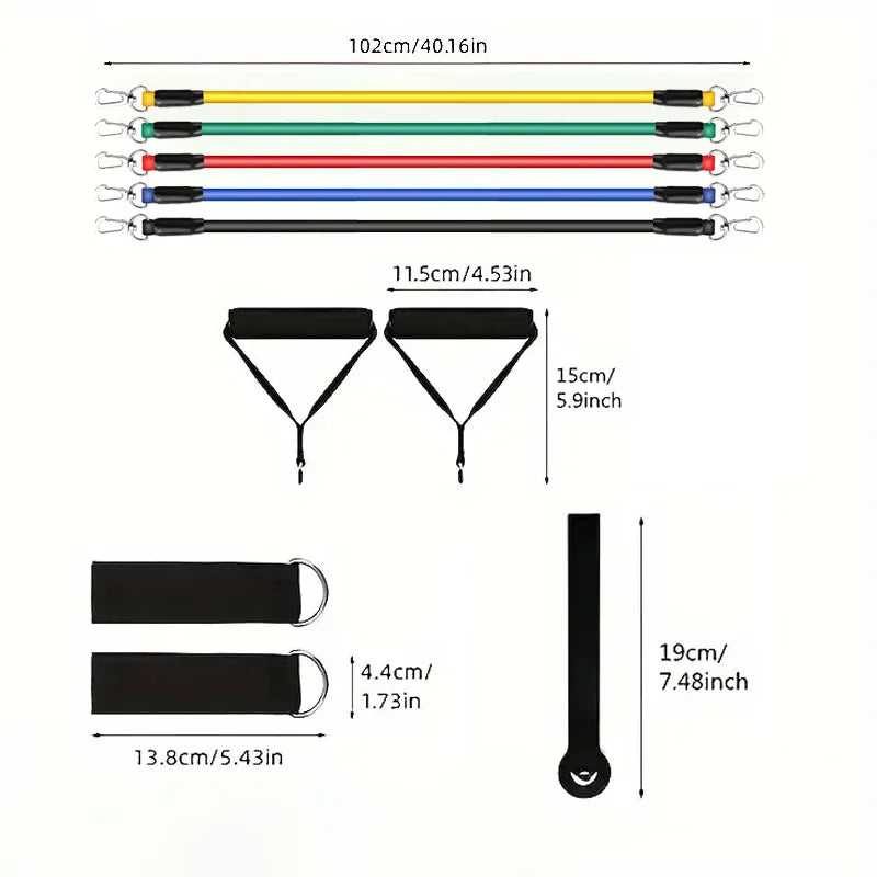 Equipo de fitness para principiantes, bandas de goma para ejercicio, bandas de resistencia ligeras, entrenamiento físico, bandas elásticas portátiles