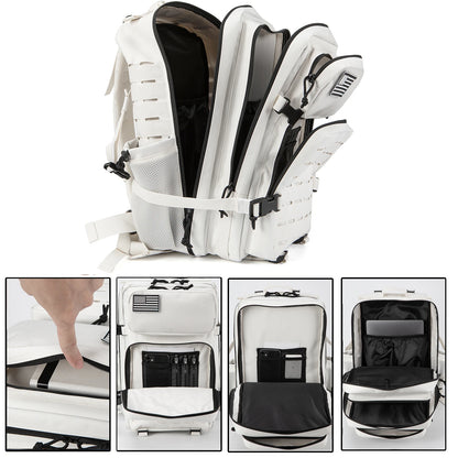 Sac à dos tactique pour hommes et femmes, sac de survie en plein air, petit sac à dos d'école avec porte-bouteille d'eau 25L/45L