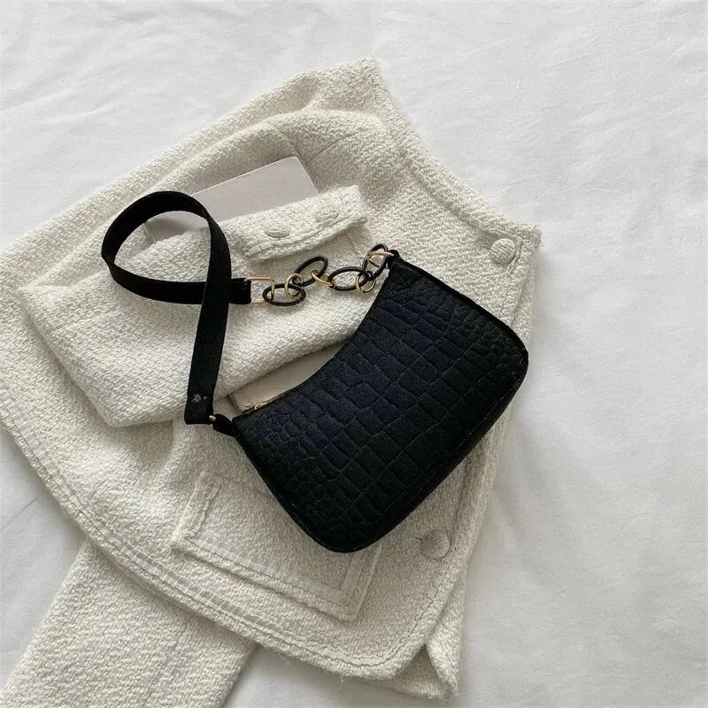 Bolso de mano de lujo con diseño de axila de fieltro para mujer