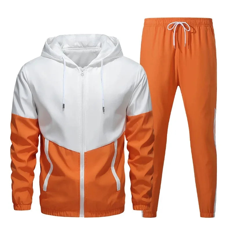 Conjunto informal de dos piezas para hombre, chaqueta deportiva de primavera