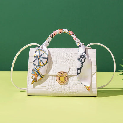 Bolso de mano a juego con estampado de cocodrilo para mujer, mini bolso de hombro multifuncional