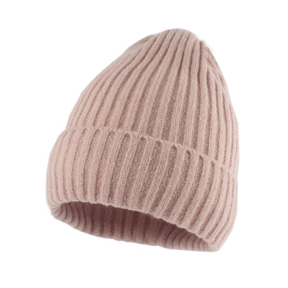 Gorro con puños de invierno para mujer, gorros elásticos de punto suaves y cálidos Unisex, gorro de esquí para exteriores, ropa de calle de moda