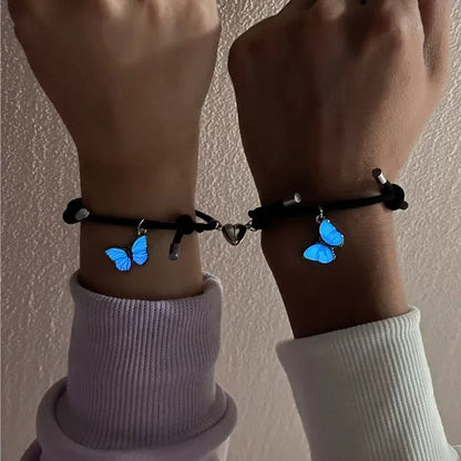 Juego de 2 pulseras de acero inoxidable para parejas, para mujer, amante, sol luminoso, luna, cuerda, amuleto, amistad, novia, fiesta, joyería, regalo