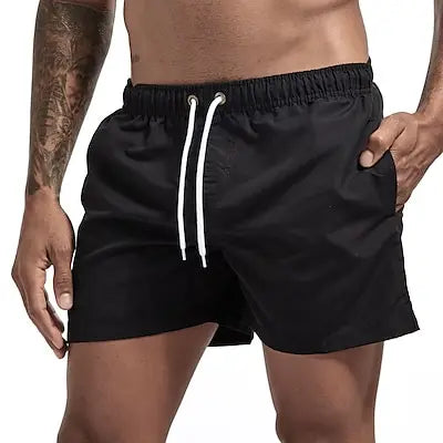Bañador corto para hombre, de secado rápido, transpirable, con cordón.