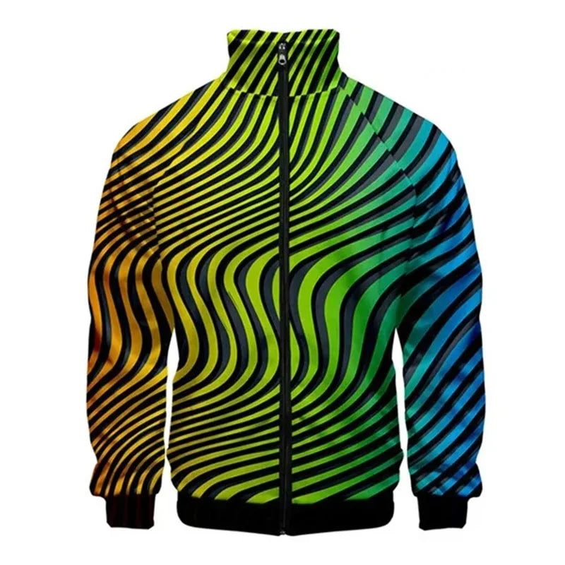 Chaqueta unisex con cremallera de piel de serpiente de tigre impresa  para hombres, abrigo de manga larga con patrón de Animal fresco, chaquetas sueltas con personalidad, Top de ropa de calle