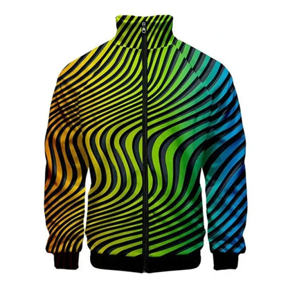 Chaqueta unisex con cremallera de piel de serpiente de tigre impresa  para hombres, abrigo de manga larga con patrón de Animal fresco, chaquetas sueltas con personalidad, Top de ropa de calle