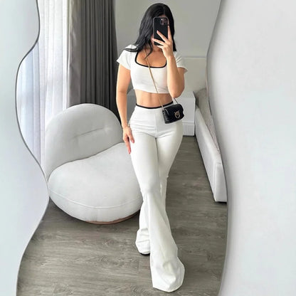Nuevo conjunto estilo deportivo informal de Color puro, pantalones ajustados de manga corta