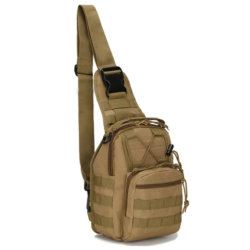 Bolso táctico para bandolera, bolso de hombro para exteriores con diseño Molle y mochila táctica impermeable para hombres