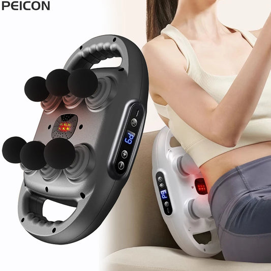 Pistolet de massage musculaire pour fascia, appareil de massage du dos à haute fréquence pour la taille, pistolet de massage professionnel à six têtes pour le corps et les épaules