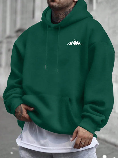 Sudadera con capucha rosa informal para hombre con forro polar, elegante gráfico, manga larga, ajuste regular, ropa informal, sudadera con capucha de mezcla frontal