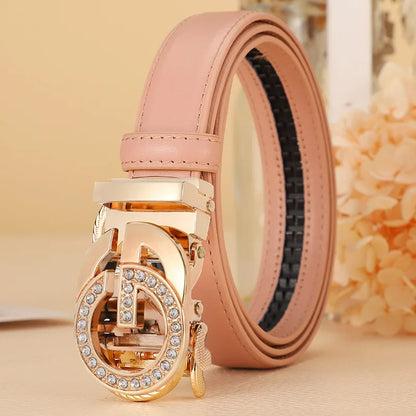 Cinturón de mujer a la moda, nuevo estilo de red, hebilla automática