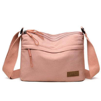 Bolso de hombro tipo bandolera de alta capacidad con 3 bolsillos principales para mujer