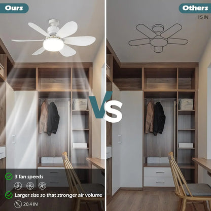 Ventilador de techo LED con control remoto para atenuación, adecuado para sala de estar, estudio, uso doméstico