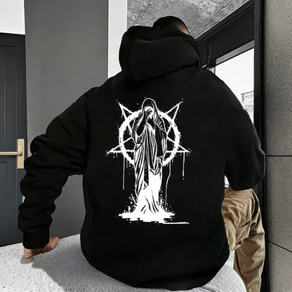 sudaderas con capucha de moda para hombre, ropa deportiva informal con estampado Demoníaco de Satán, ropa de calle urbana para otoño e invierno, ropa para hombre