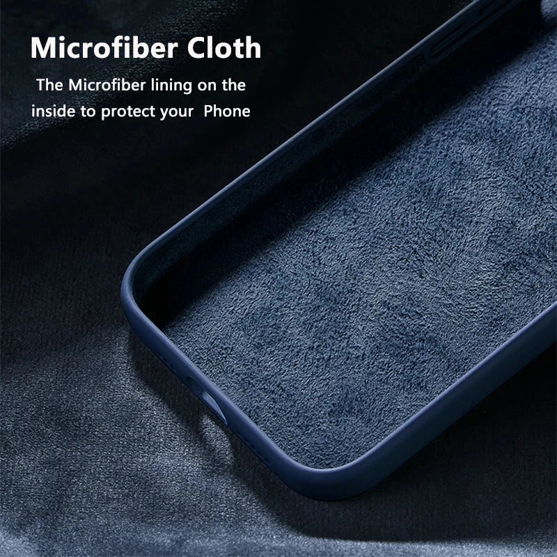 Funda de silicona líquida original para iPhone 16 15 14 11 12 13 Pro Max Fundas de Apple para iPhone 13 12 15 16 Plus Cubierta con logotipo completo