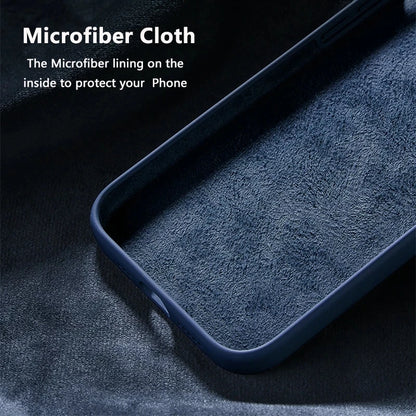 Funda de silicona líquida original para iPhone 16 15 14 11 12 13 Pro Max Fundas de Apple para iPhone 13 12 15 16 Plus Cubierta con logotipo completo