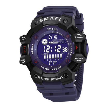Reloj deportivo digital de lujo para hombre, estilo militar, resistente al agua, con esfera grande y retroiluminación LED