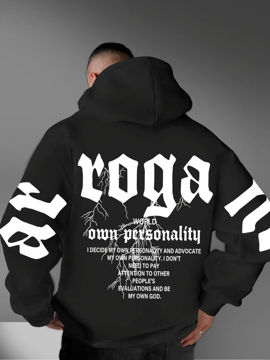 Sudadera con capucha cómoda y suave con estampado de letras a la moda para hombre, ropa de estilo callejero urbano para exteriores