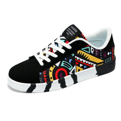 Zapatos vulcanizados rojos de alta calidad para hombre, zapatillas informales Unisex, zapatillas planas con grafiti a la moda de 46 tamaños, zapatos de Skateboard para hombre