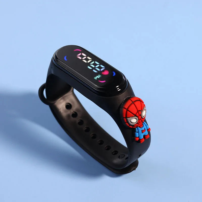 Relojes de moda para niños y niñas, pulsera electrónica deportiva con pantalla LED táctil, reloj de Spiderman para niños y mujeres, reloj resistente al agua