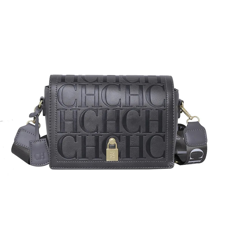 Bolso cruzado con letras en relieve de gran capacidad a la moda, bolso de hombro individual para mujer