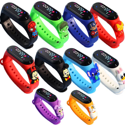 Relojes de moda para niños y niñas, pulsera electrónica deportiva con pantalla LED táctil, reloj de Spiderman para niños y mujeres, reloj resistente al agua