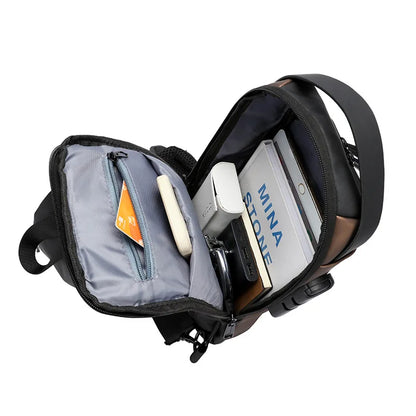 Men Multifunction Anti-theft USB Shoulder Bag Travel Crossbody Messenger Bags Chest Pack