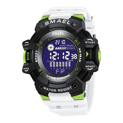 Reloj deportivo digital de lujo para hombre, estilo militar, resistente al agua, con esfera grande y retroiluminación LED