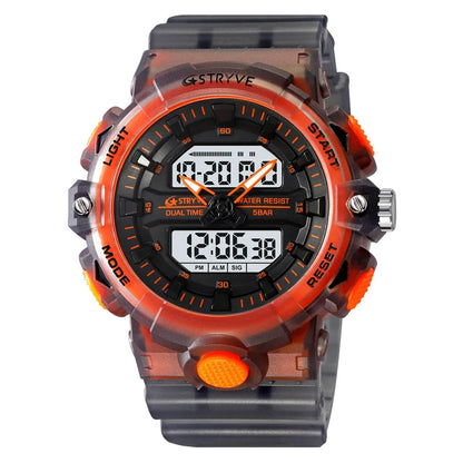 Relojes, reloj de moda para hombre, reloj resistente al agua hasta 5atm para hombre, correa de silicona con movimiento Digital-analógico de alta calidad